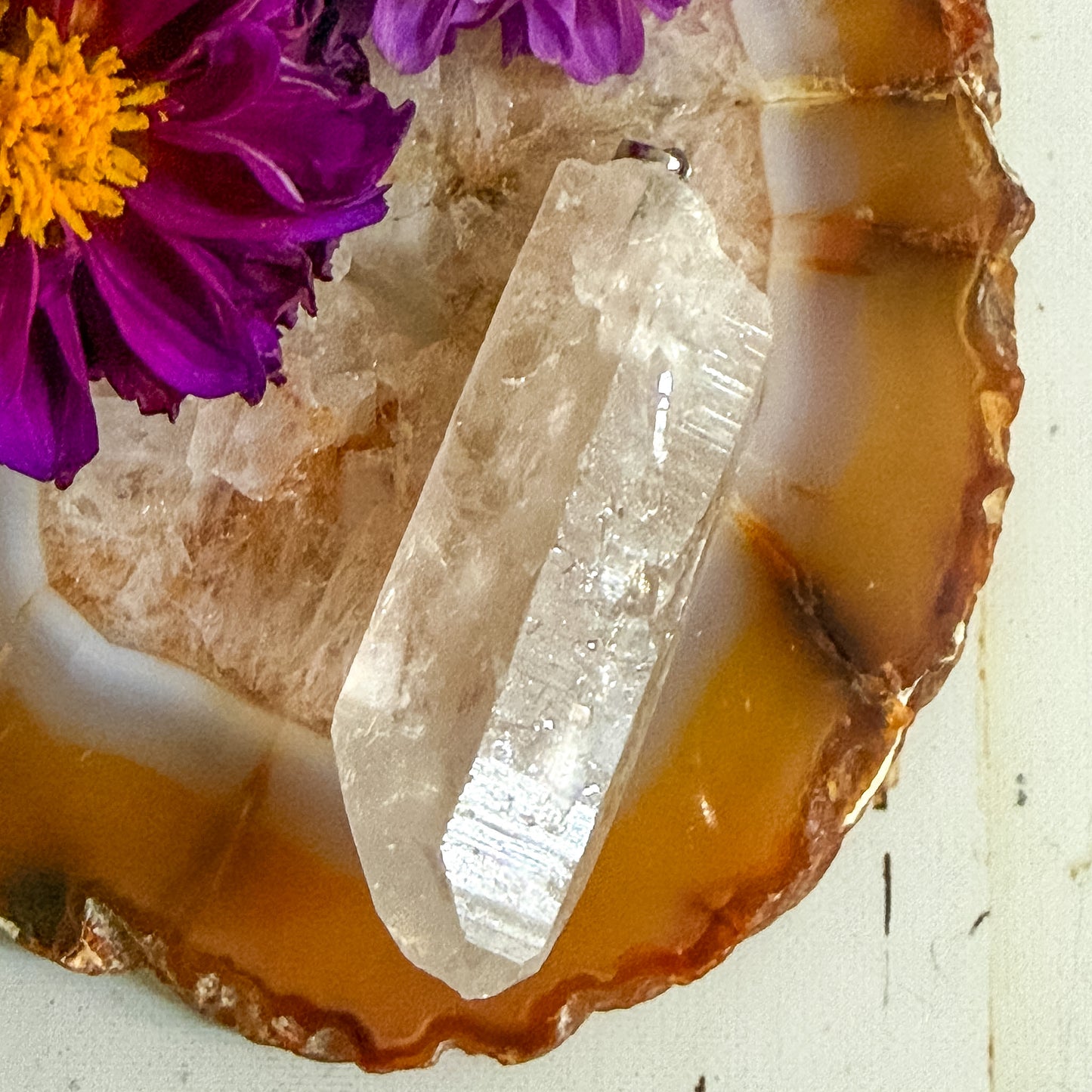 Clear Quartz Pendant #1307-Happily Zen