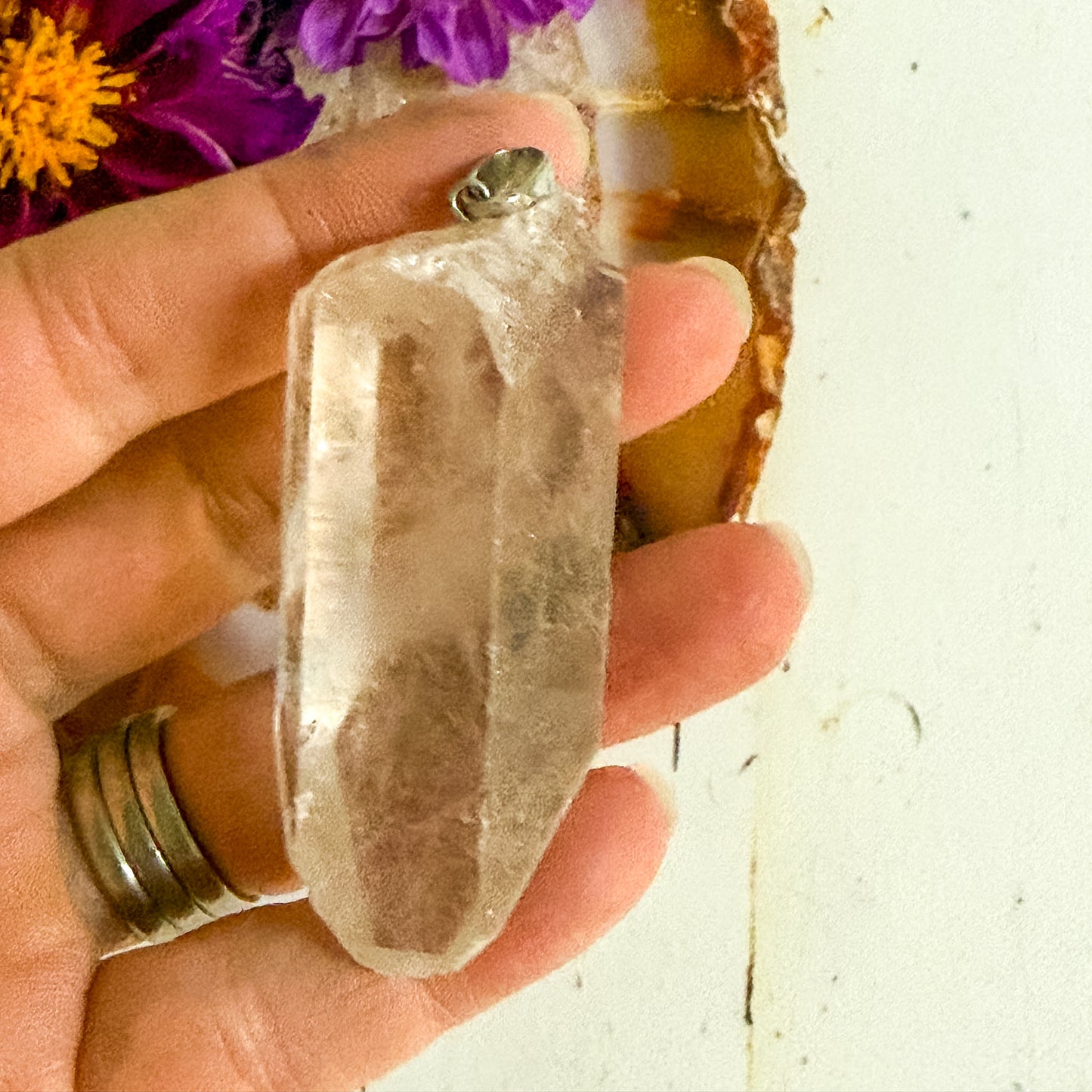 Clear Quartz Pendant #1308-Happily Zen