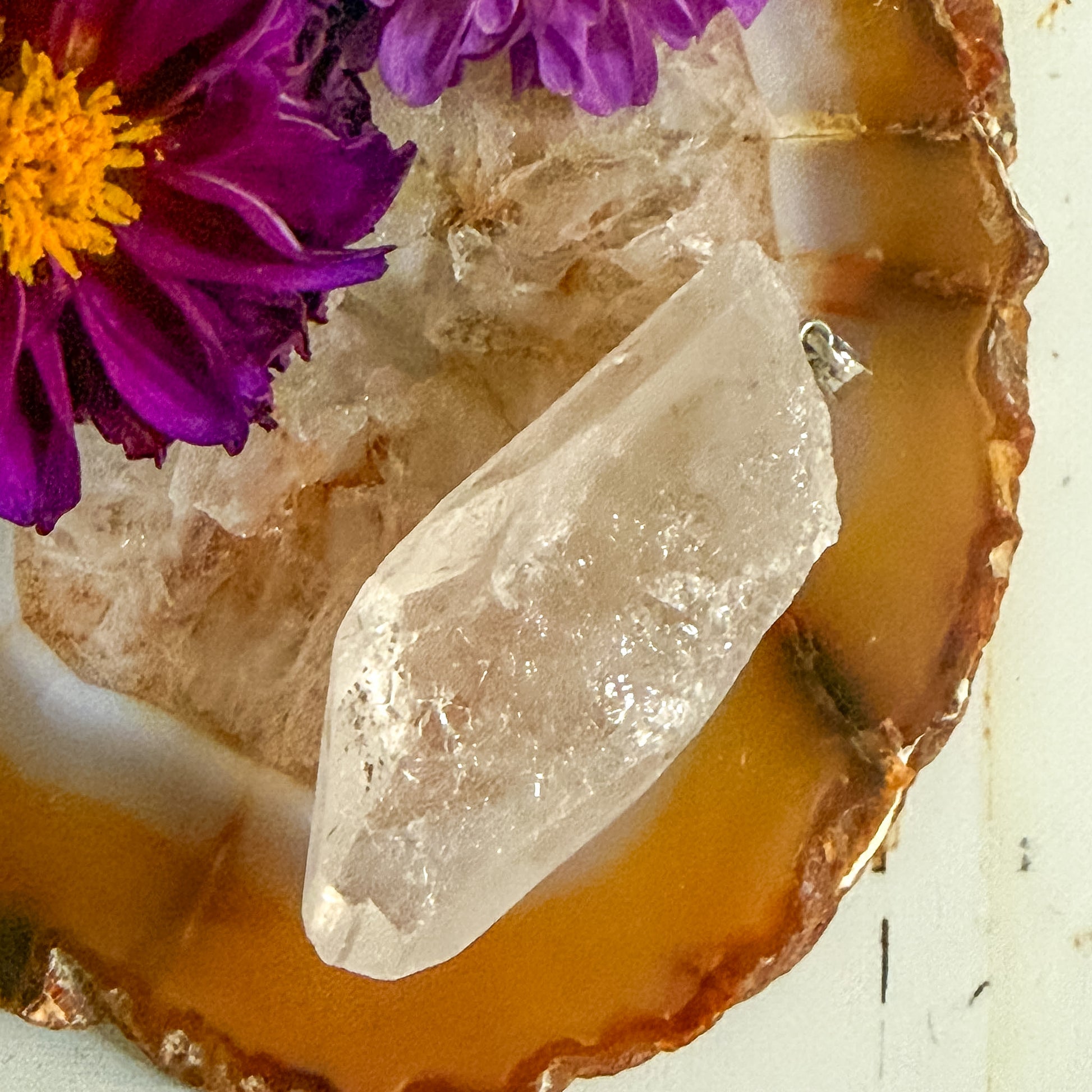 Clear Quartz Pendant #1309-Happily Zen