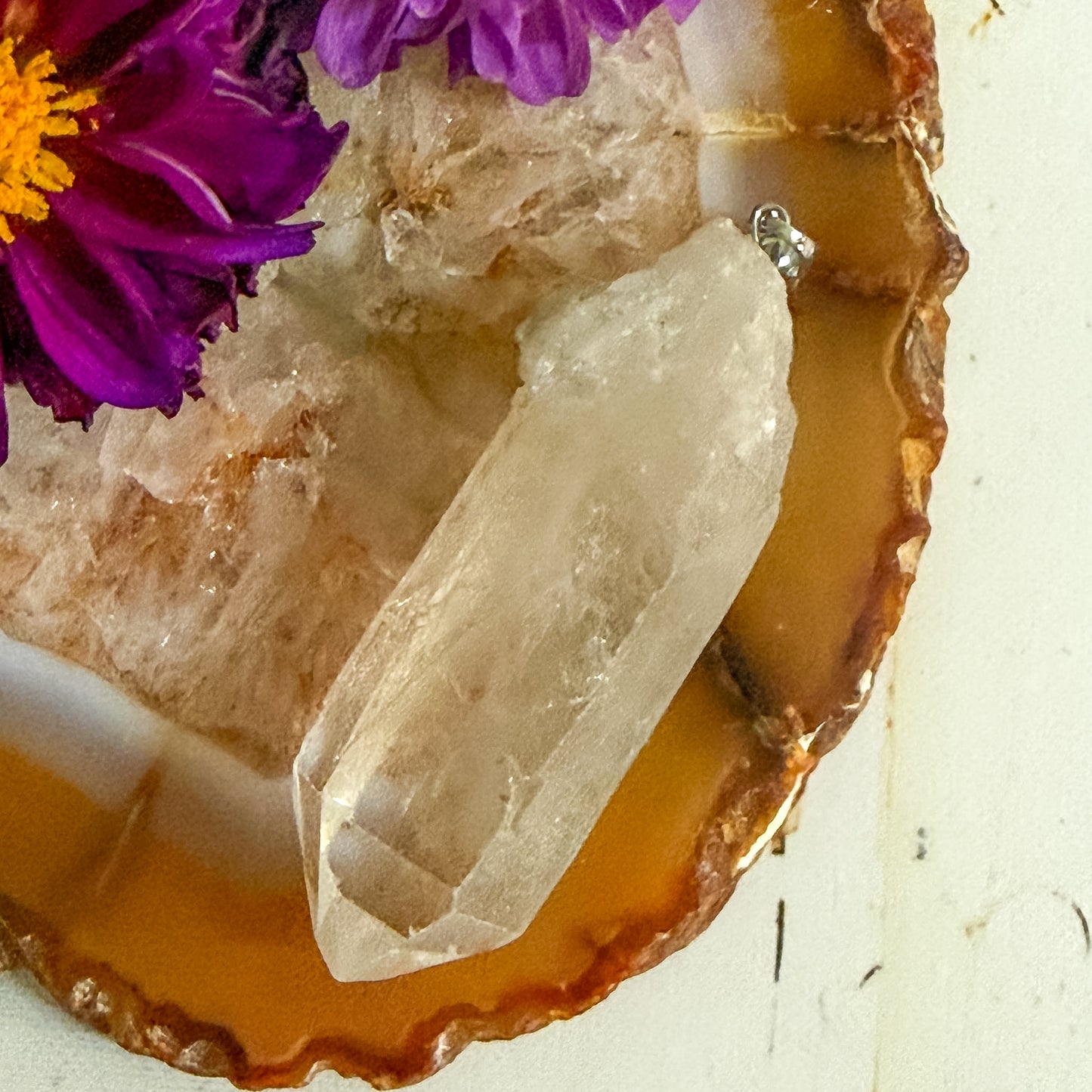 Clear Quartz Pendant #1310-Happily Zen