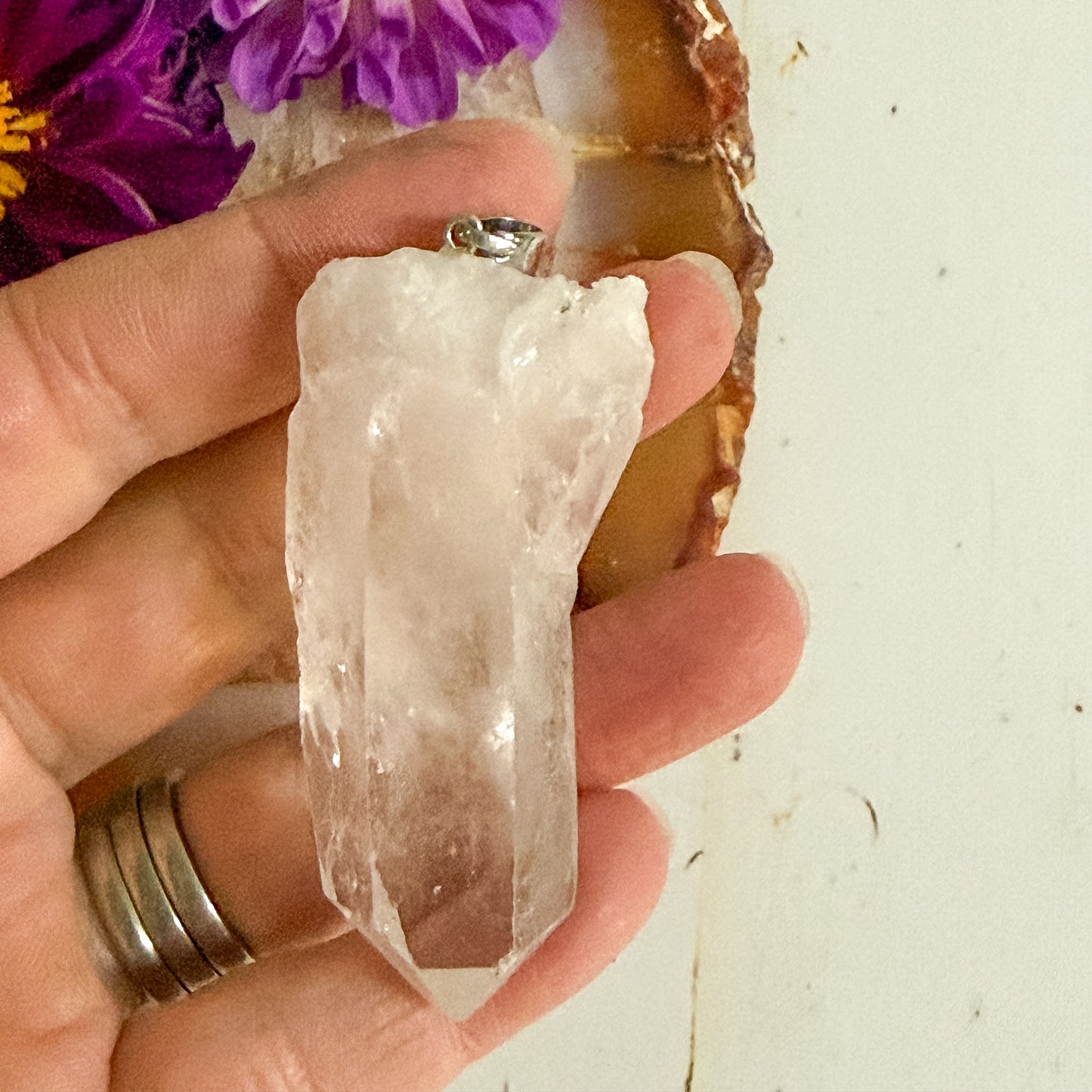 Clear Quartz Pendant #1311-Happily Zen