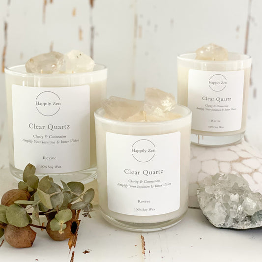 Clear Quartz - Revive Candle-Happily Zen