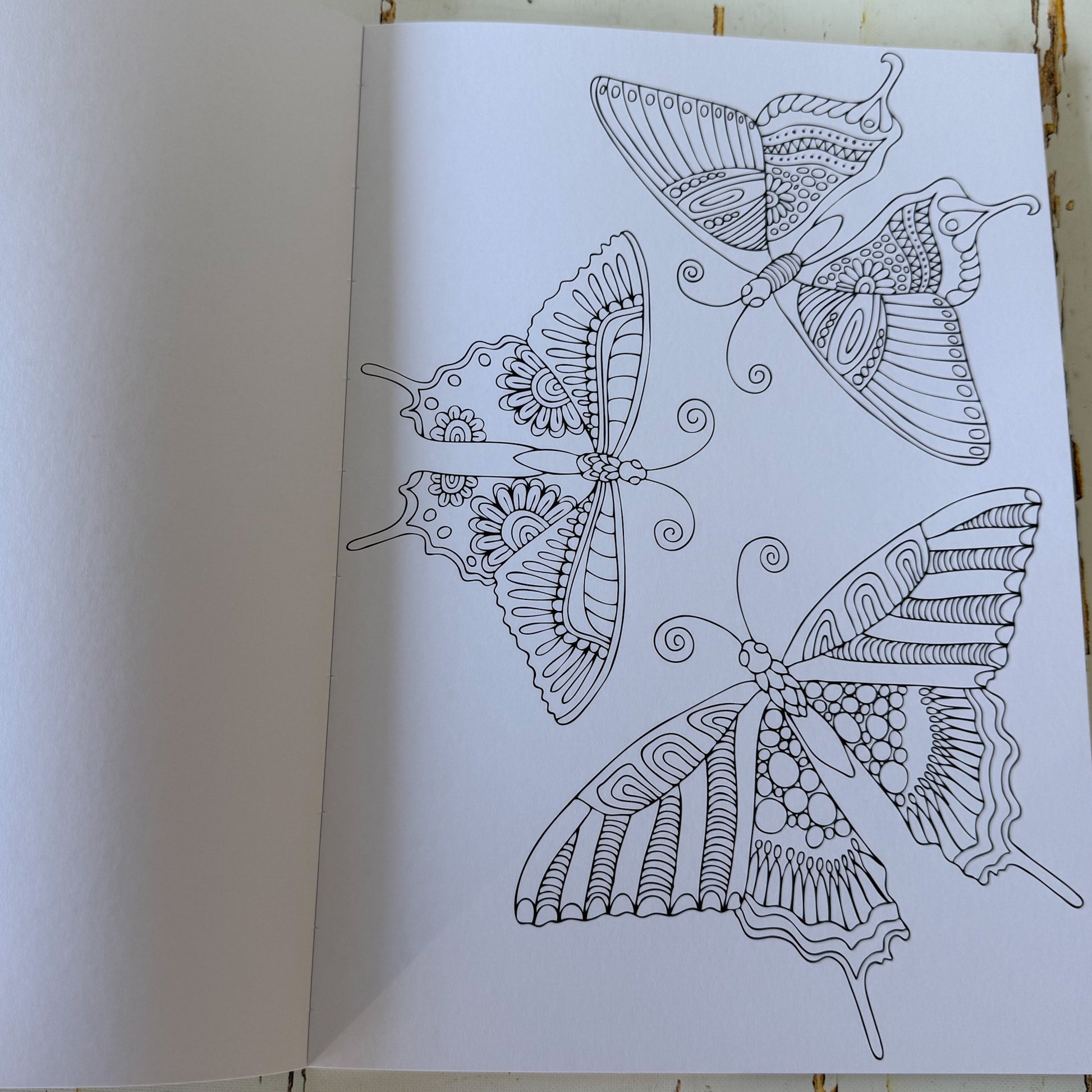 Colour your Own Beautiful Butterflies #1446-Happily Zen