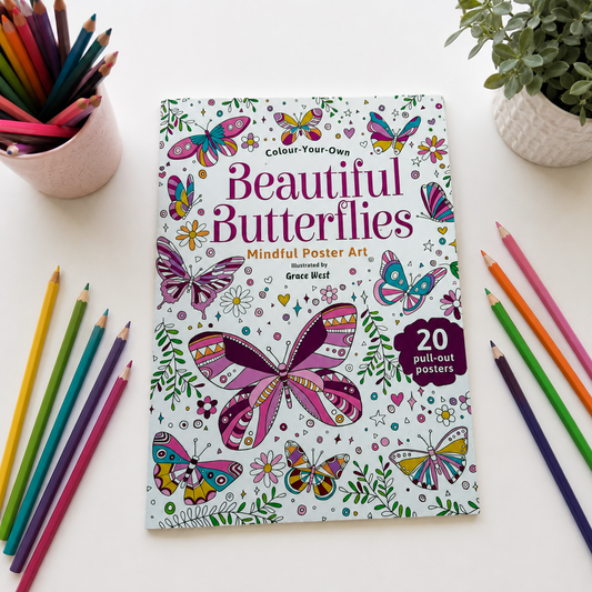 Colour your Own Beautiful Butterflies #1446-Happily Zen