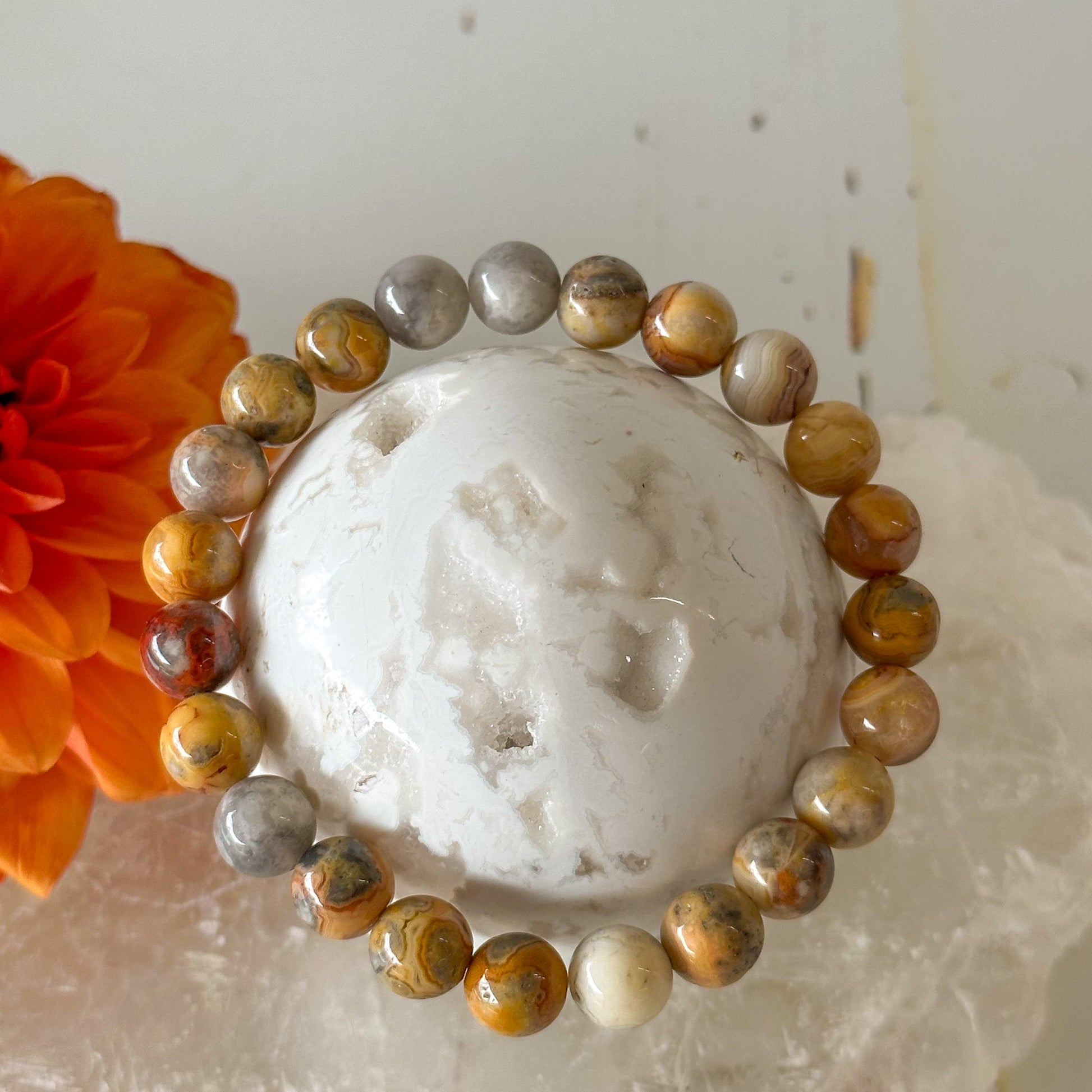 Crazy Lace Agate Bracelet-Happily Zen