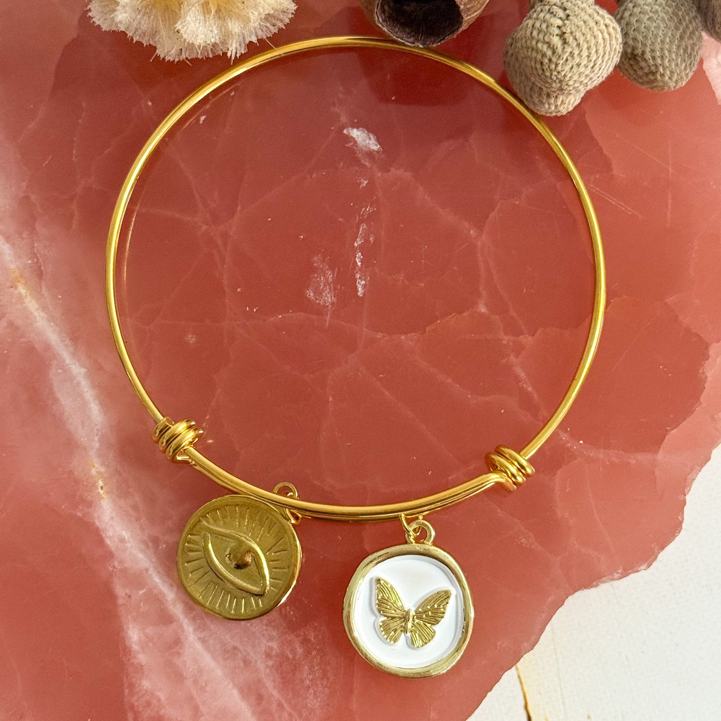 Create your own Empowerment Bangle Gold #1093-Happily Zen