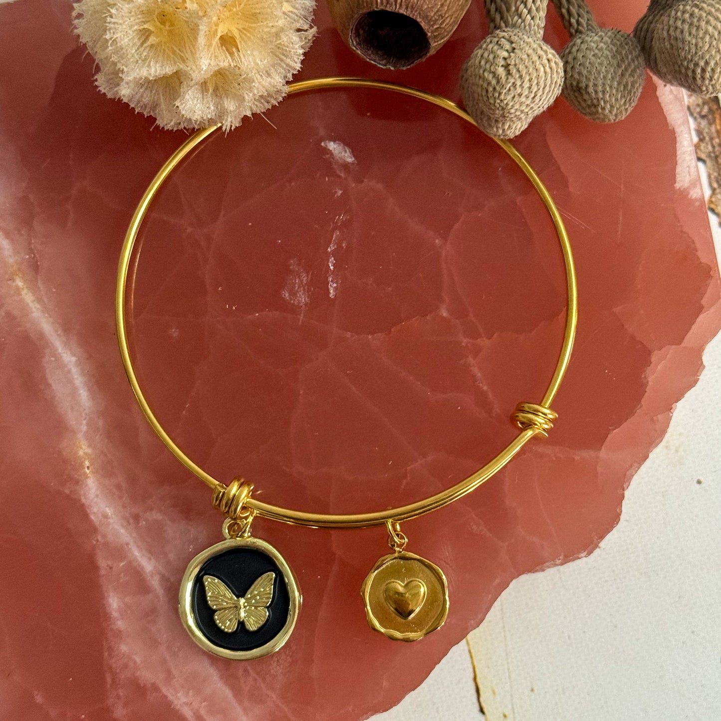 Create your own Empowerment Bangle Gold #1093-Happily Zen