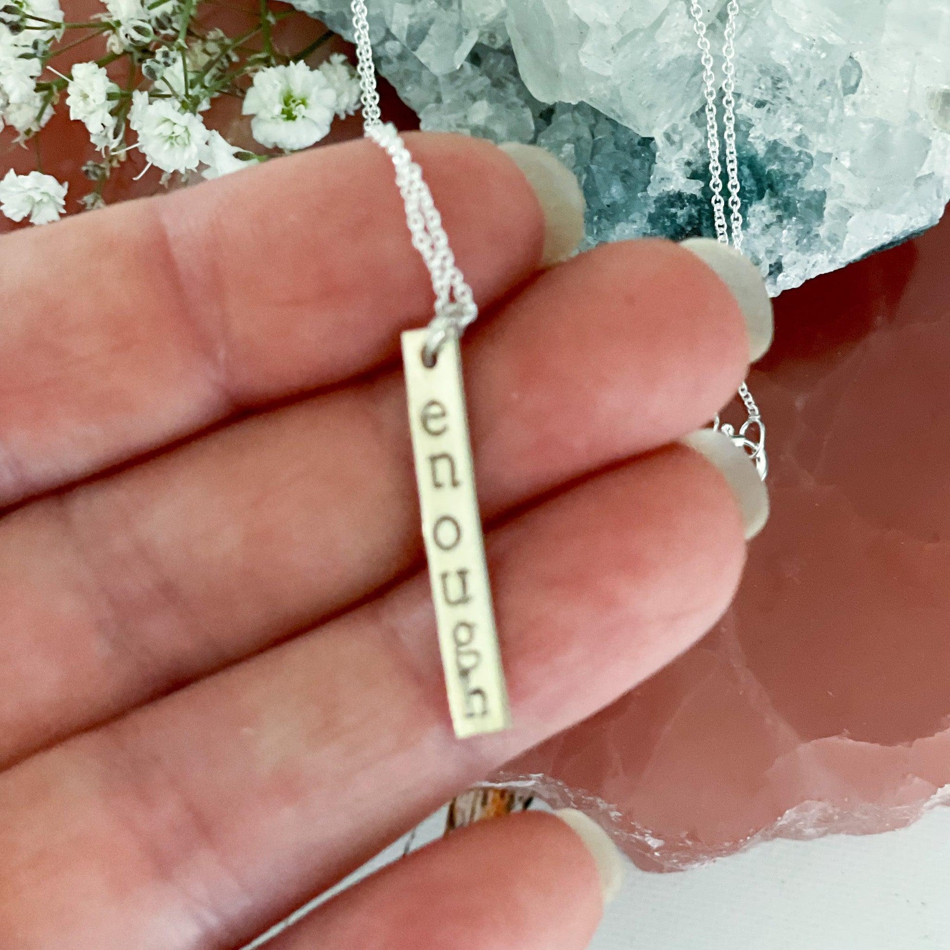 Enough Sterling Silver Necklace #480-Happily Zen