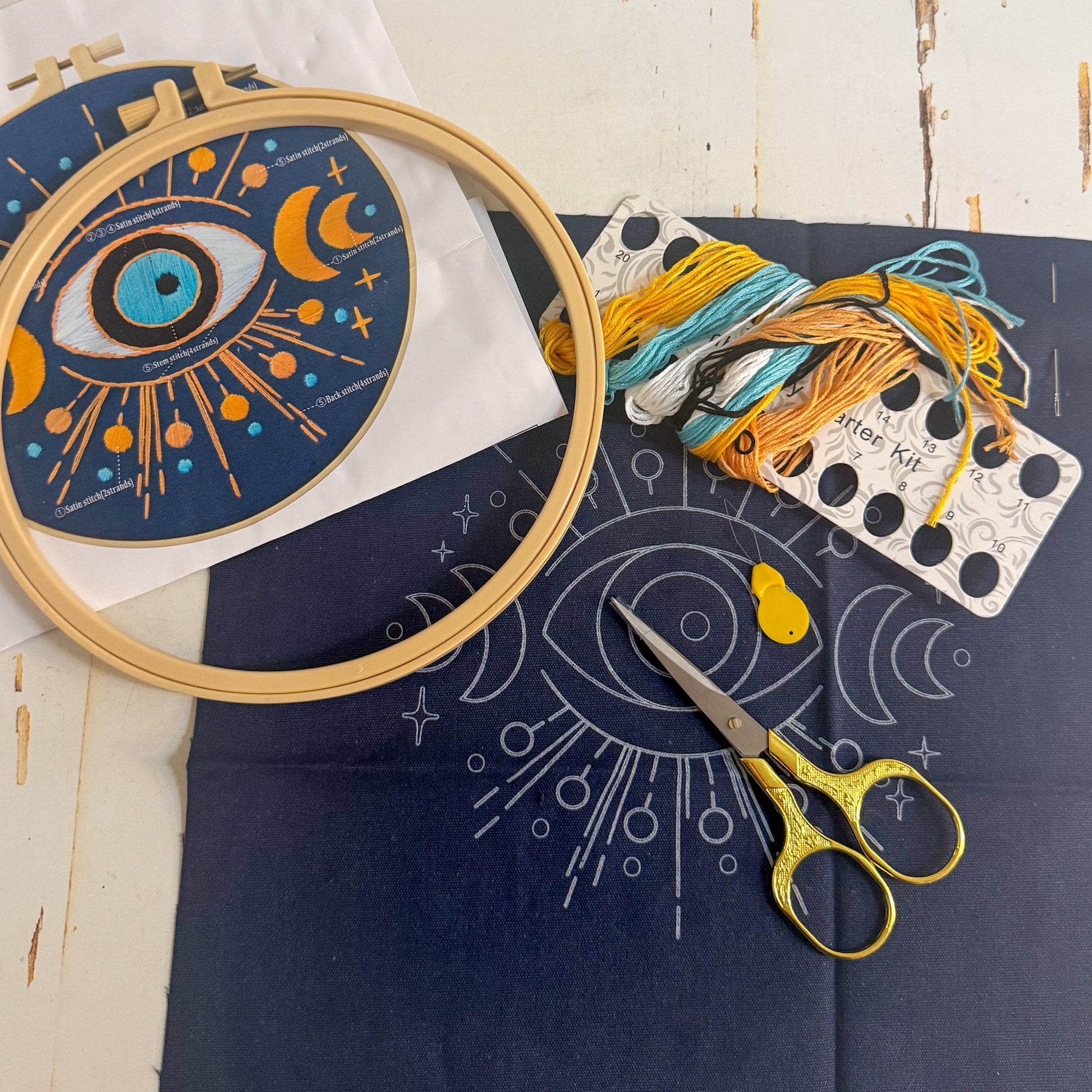 Evil Eye Embroidery Kit #1246-Happily Zen
