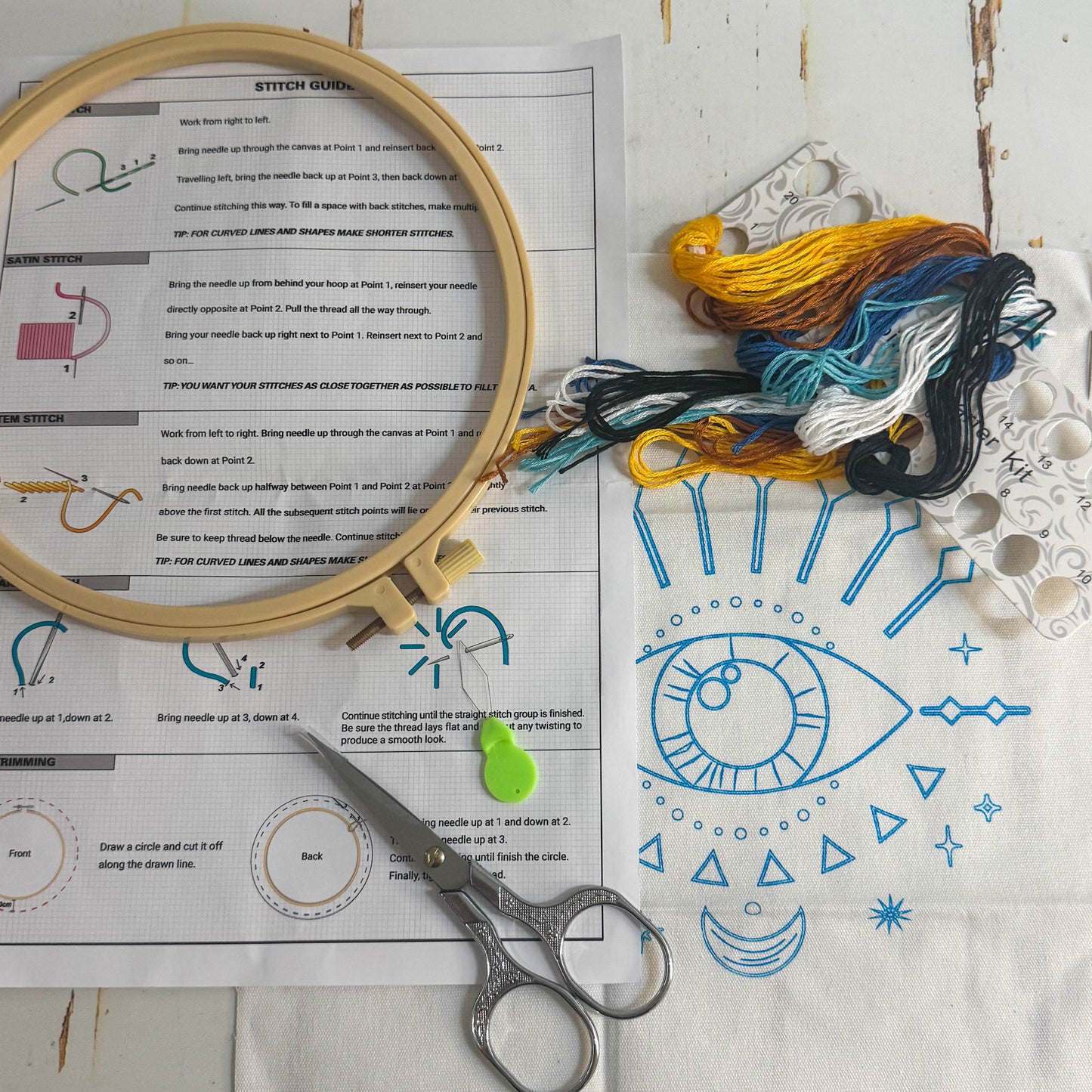 Evil Eye Embroidery Kit #1247-Happily Zen