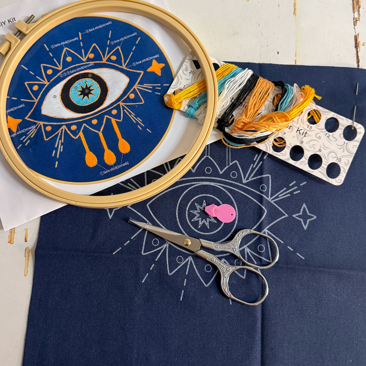 Evil Eye Embroidery Kit #1250-Happily Zen