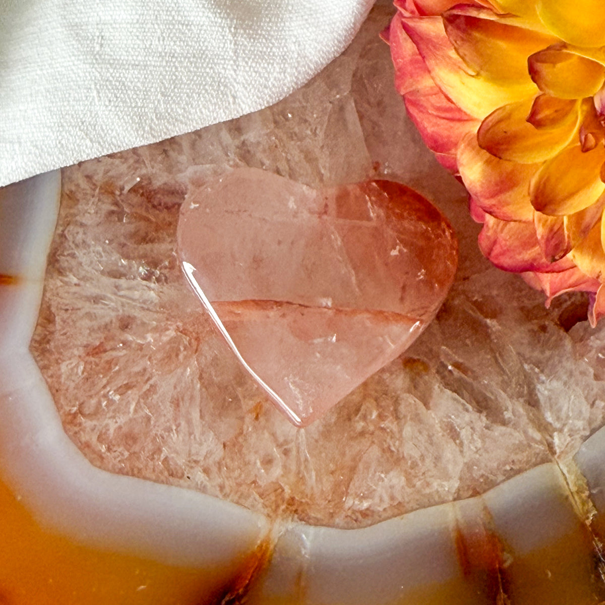 Fire Quartz Heart #1121-Happily Zen