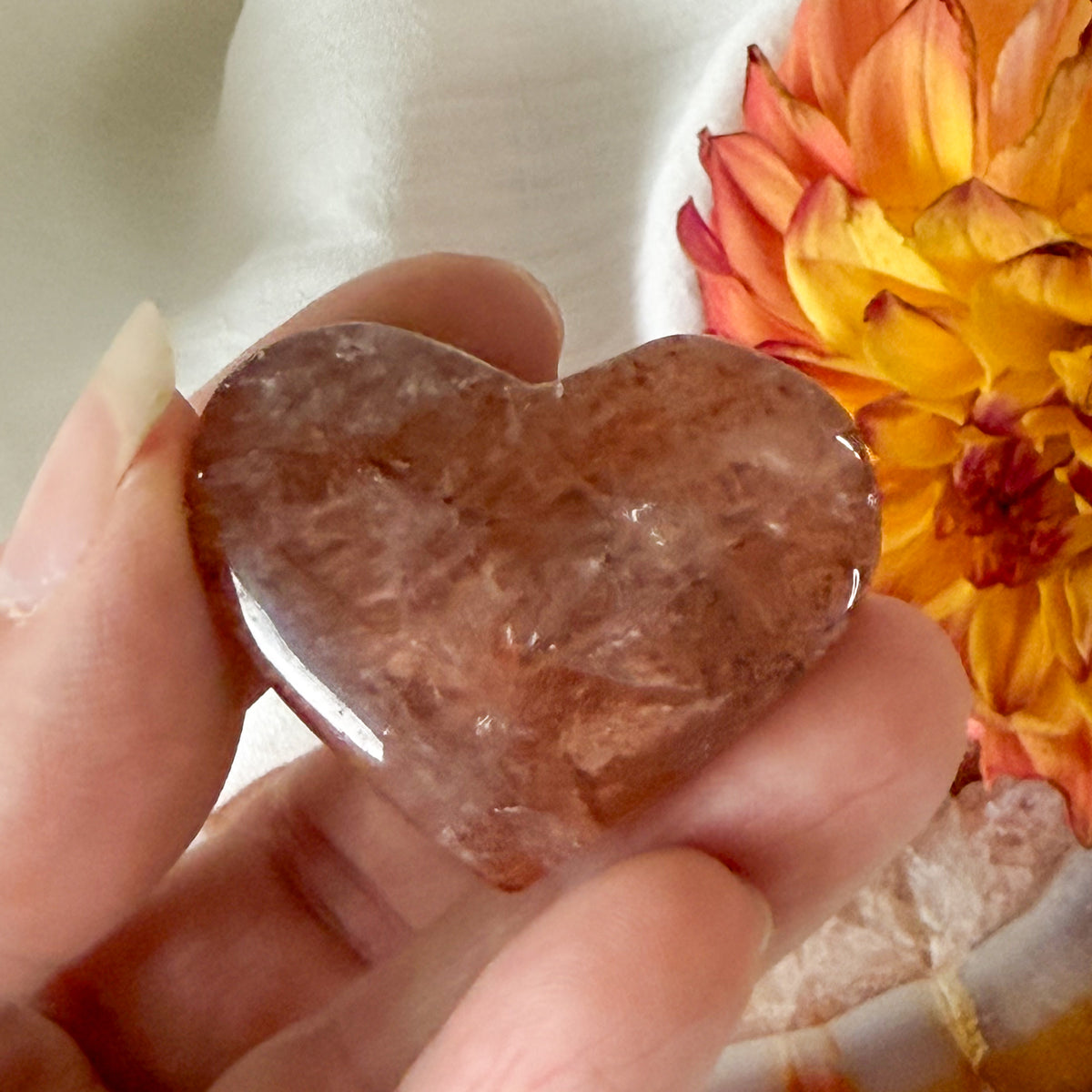Fire Quartz Heart #1123-Happily Zen