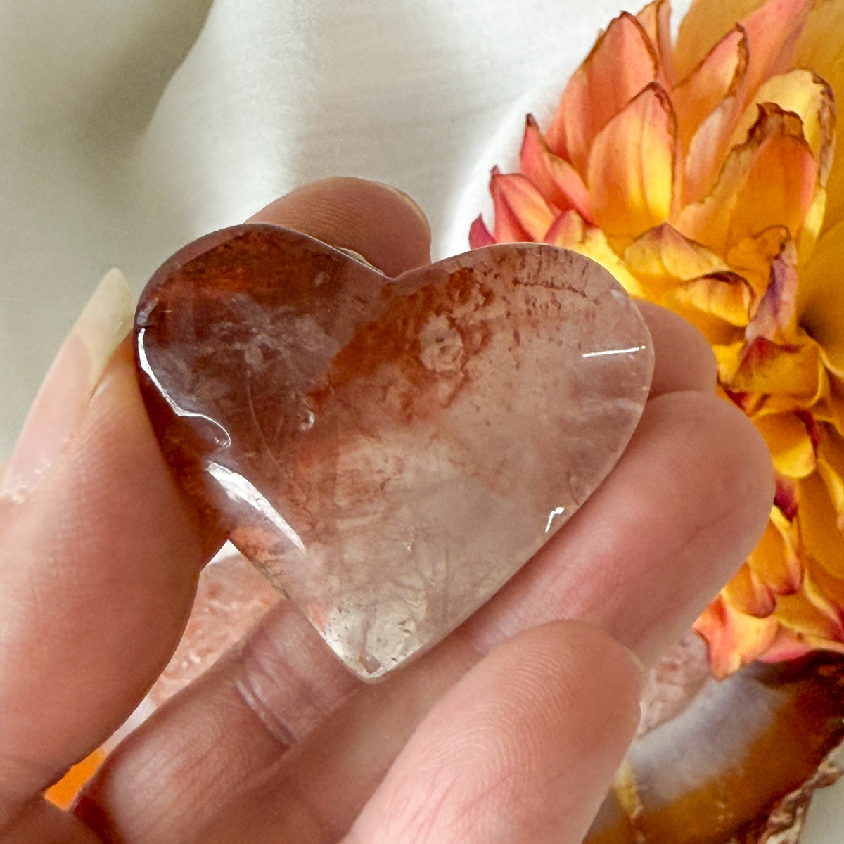 Fire Quartz Heart #1124-Happily Zen