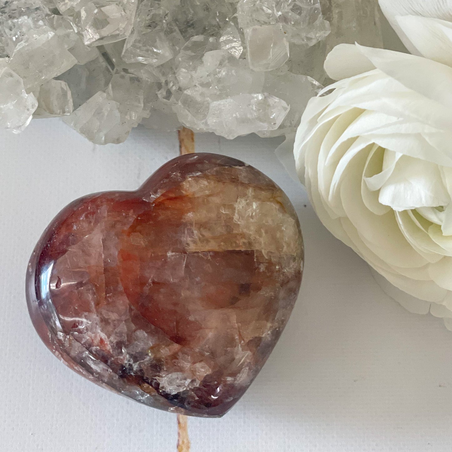 Fire quartz Heart #81-Happily Zen