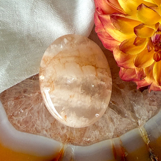 Fire Quartz Palm Stone #1125-Happily Zen