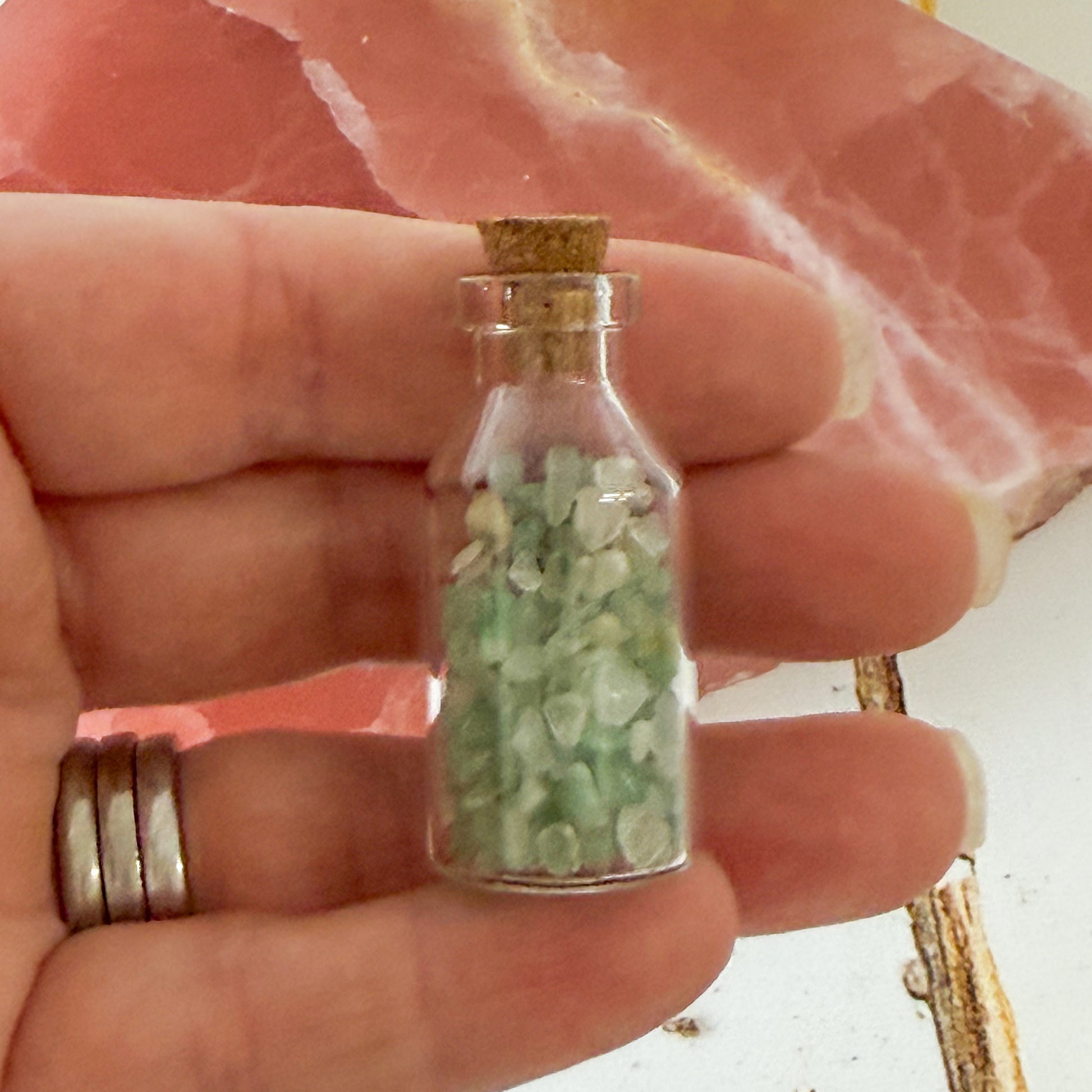 Fluorite Crystal Chip Bottle #1384-Happily Zen