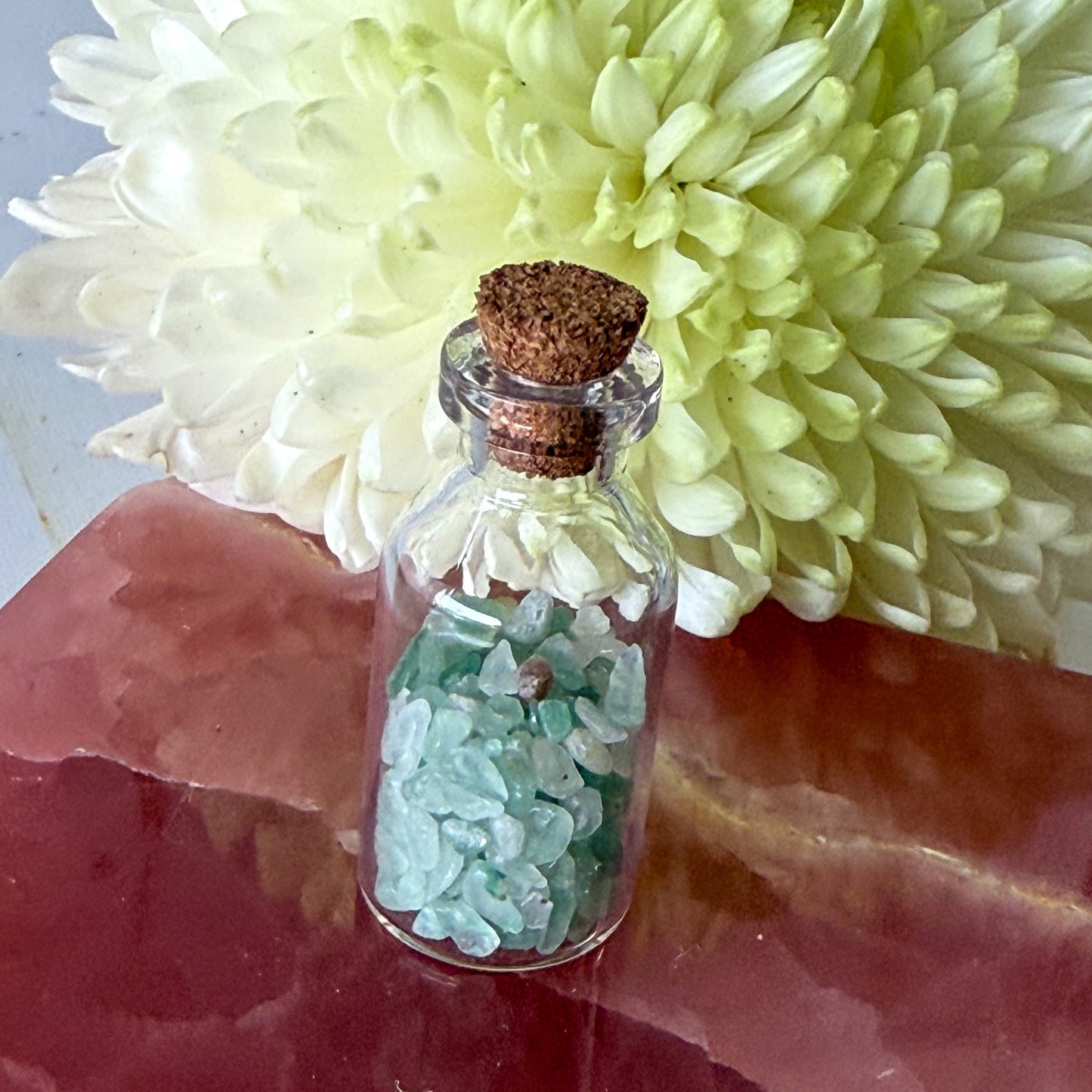 Fluorite Crystal Chip Bottle #1384-Happily Zen