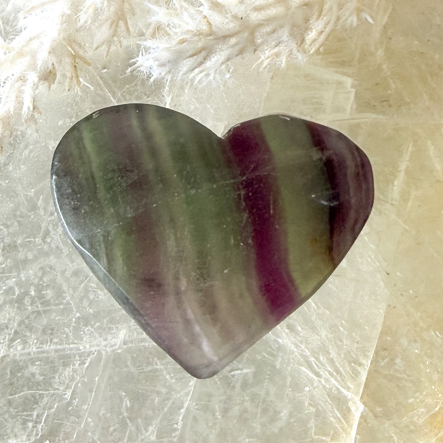 Fluorite Heart #1357-Happily Zen