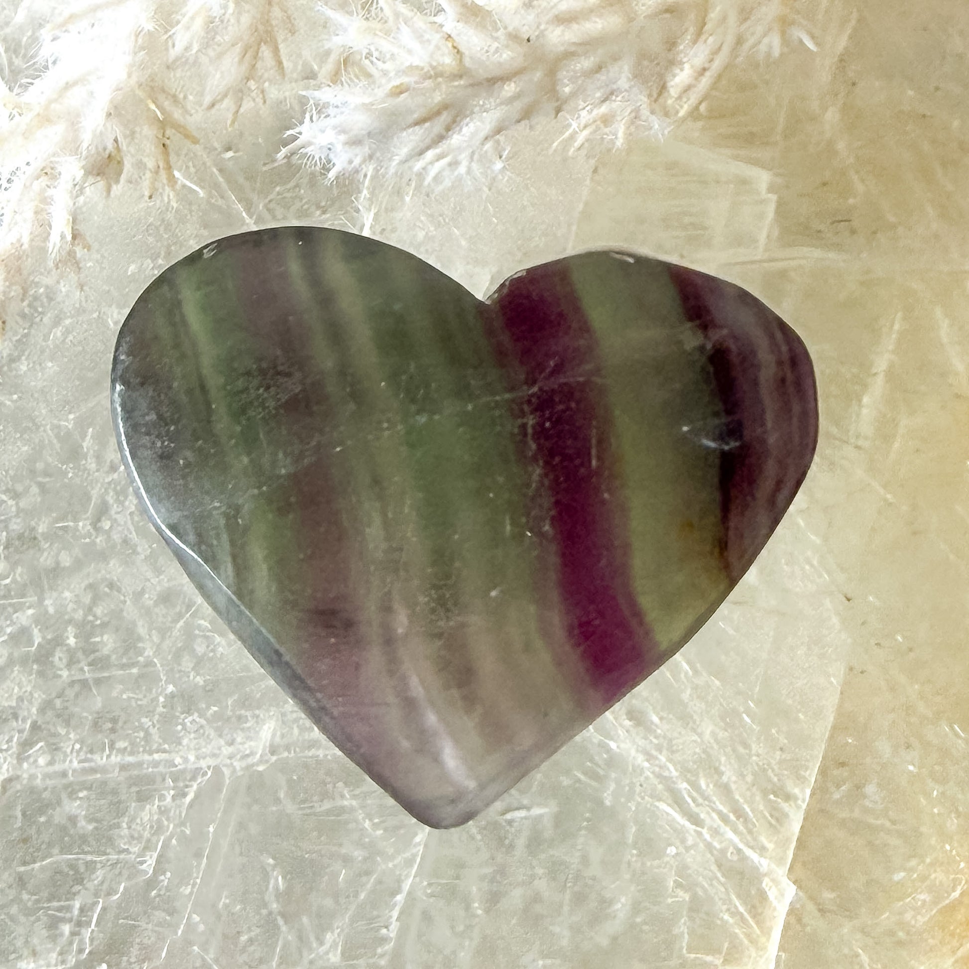 Fluorite Heart #1357-Happily Zen