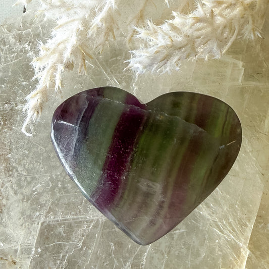 Fluorite Heart #1357-Happily Zen