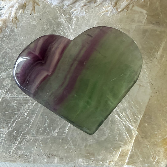 Fluorite Heart #1358-Happily Zen