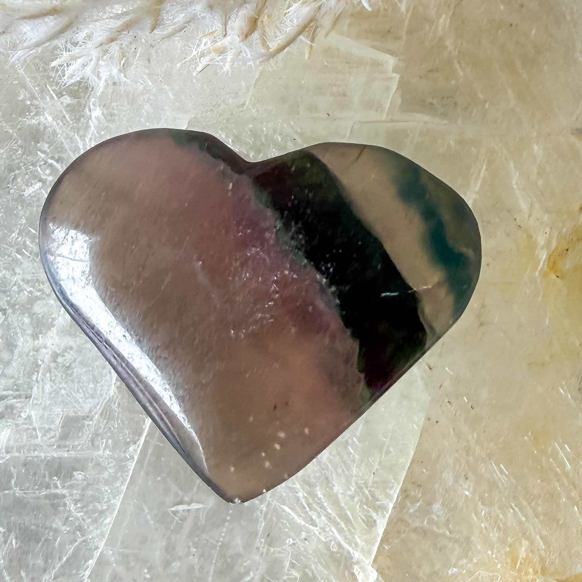 Fluorite Heart #1359-Happily Zen