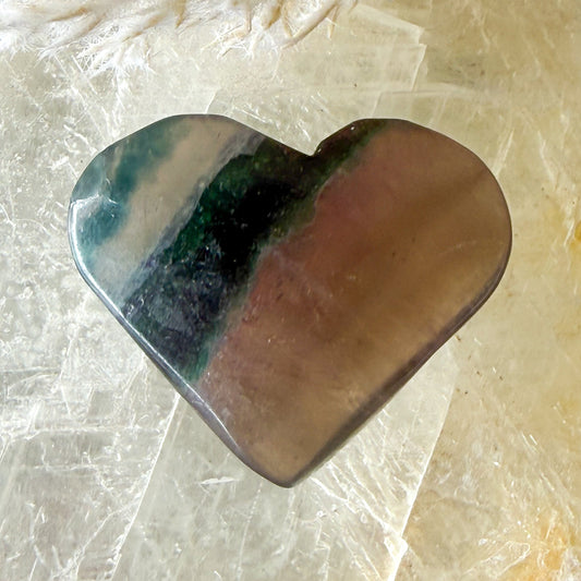 Fluorite Heart #1359-Happily Zen