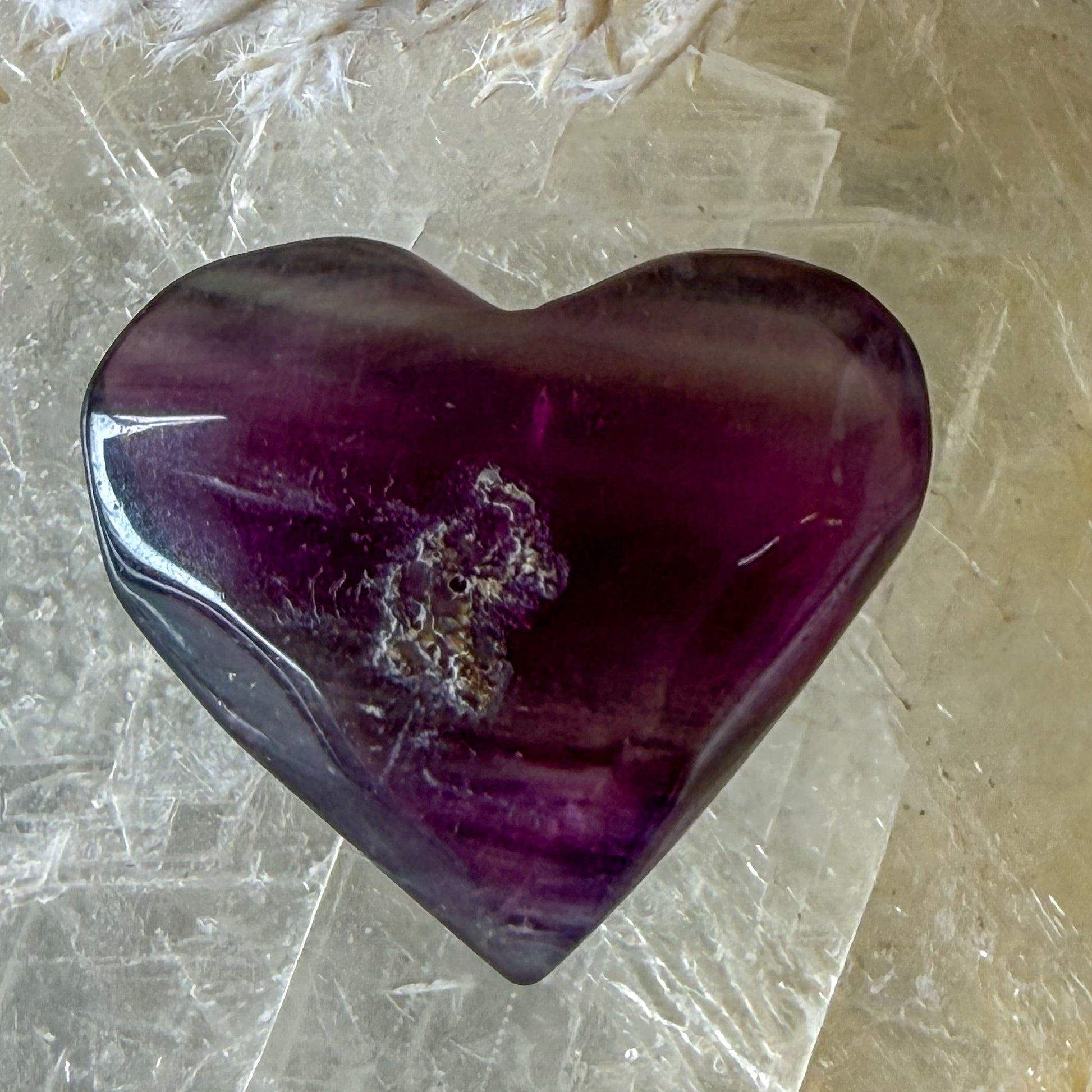 Fluorite Heart #1360-Happily Zen