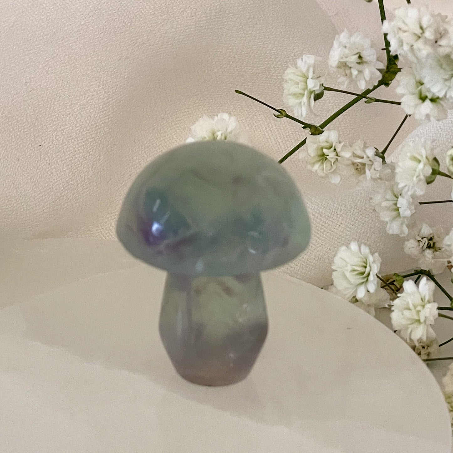 Fluorite Mushroom #522-Happily Zen