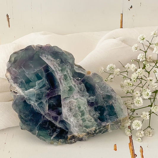 Fluorite Slice #538-Happily Zen