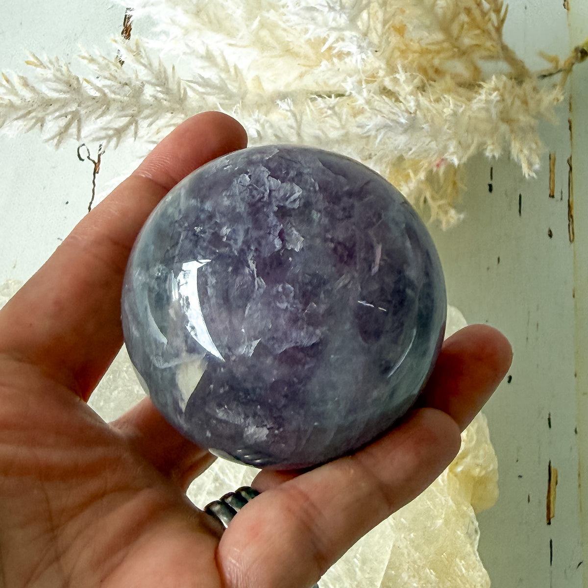 Fluorite Sphere #1416-Happily Zen