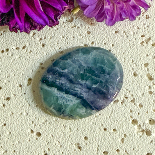 Fluorite Worry Stone #1331-Happily Zen