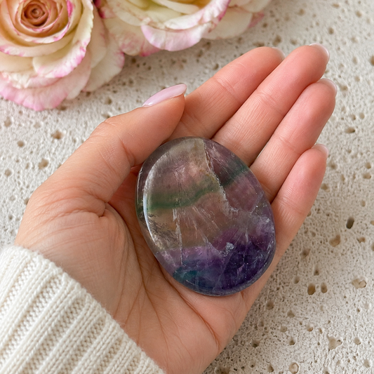 Fluorite Worry Stone #955-Happily Zen