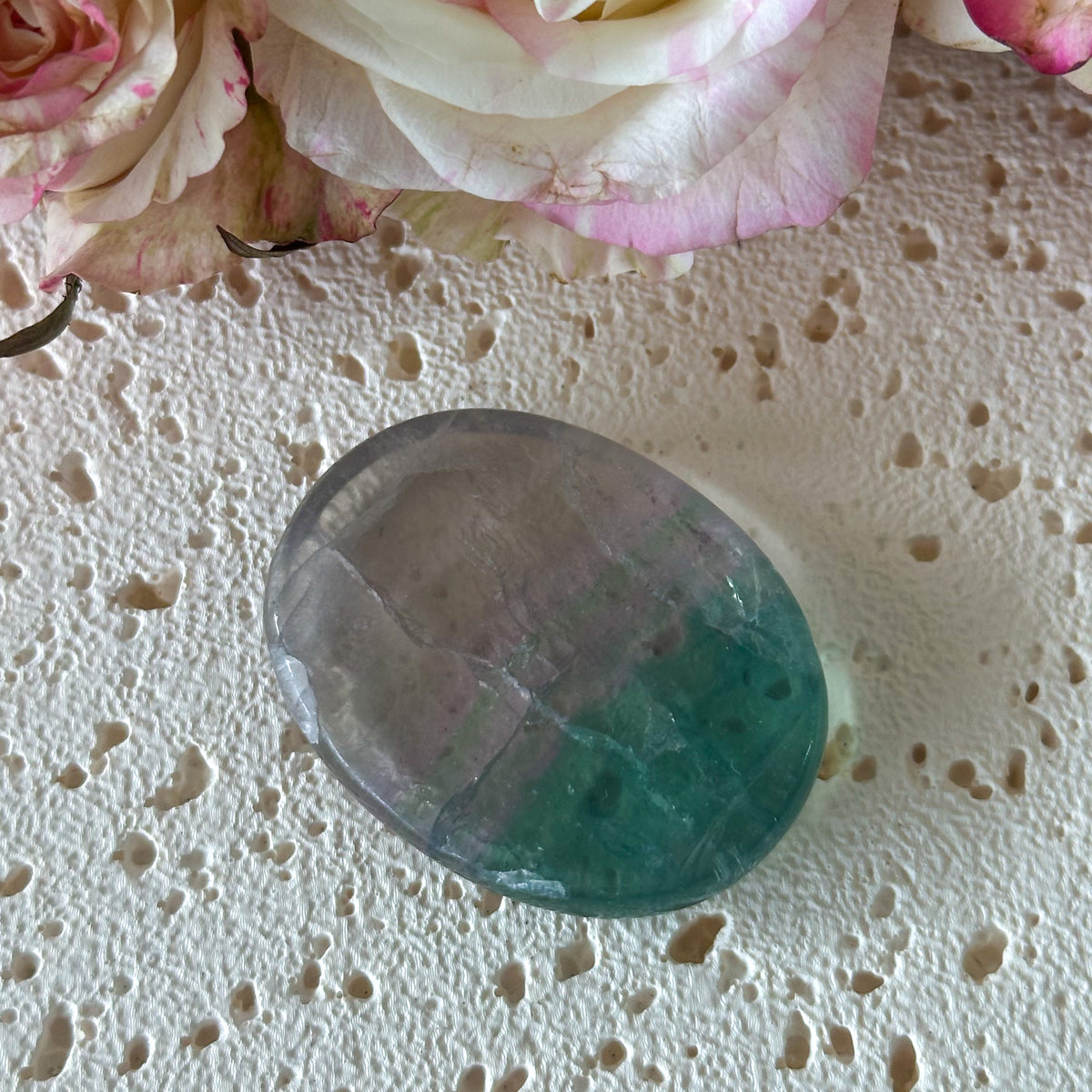 Fluorite Worry Stone #958-Happily Zen