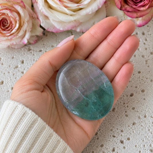 Fluorite Worry Stone #958-Happily Zen