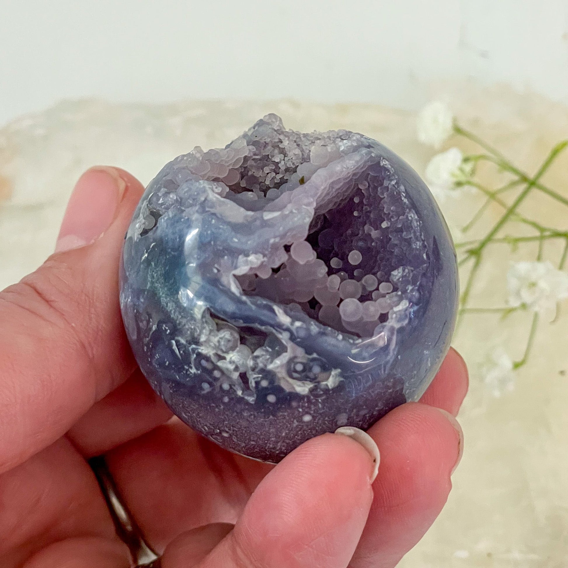 Grape Agate Sphere #531-Happily Zen