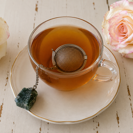 Green Aventurine Crystal Tea Strainer #932-Happily Zen