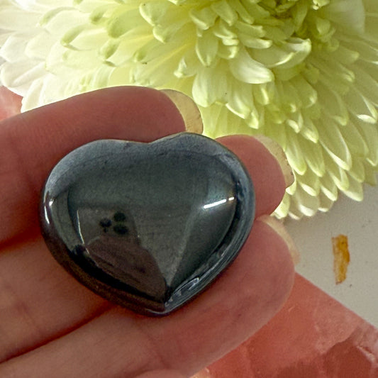 Hematite Heart #1350-Happily Zen