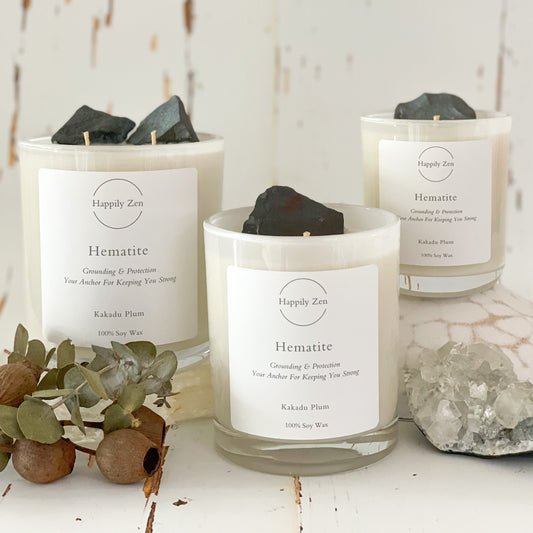 Hematite - Kakadu Plum Candle-Happily Zen