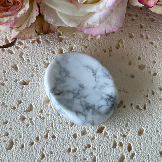 Howlite Worry Stone #961-Happily Zen
