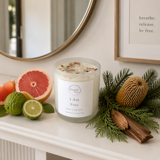 I Am Free - Bergamot and Banksia Candle-Happily Zen