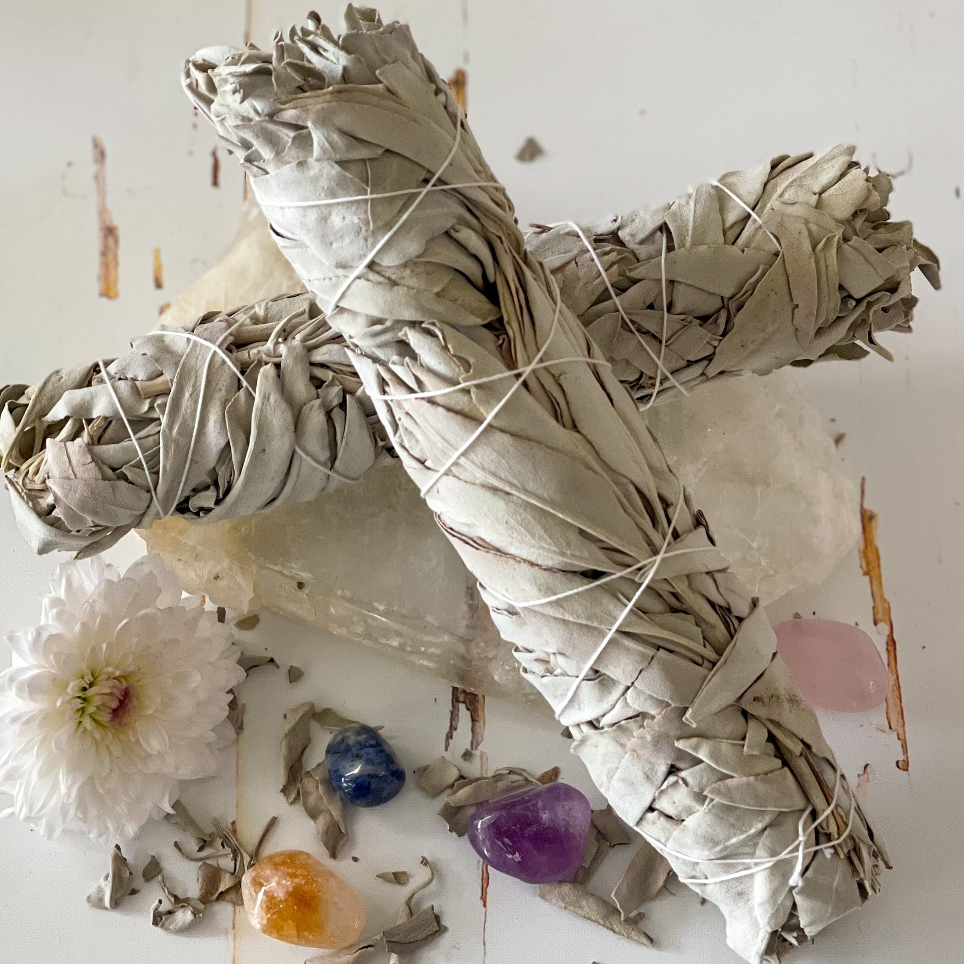 Jumbo White Sage Wand-Happily Zen