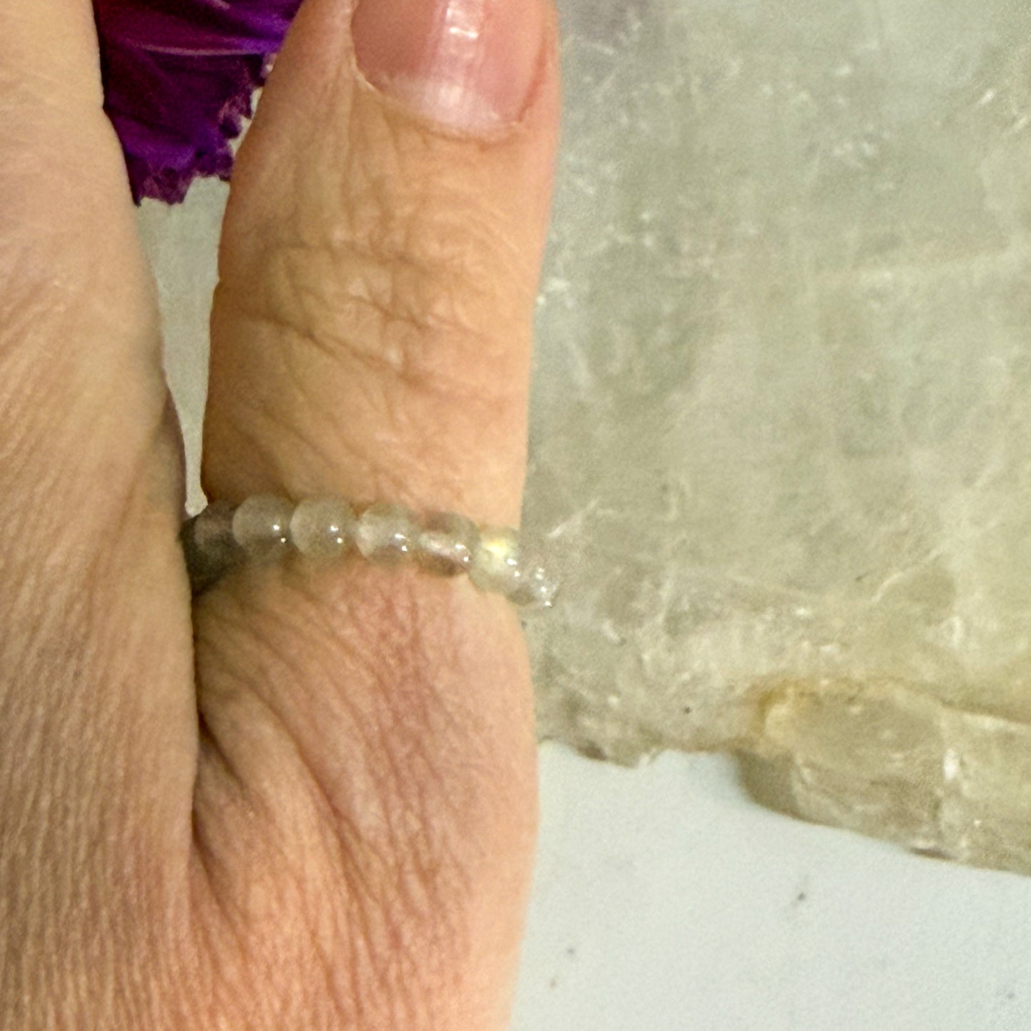 Labradorite Bead Ring #1315-Happily Zen