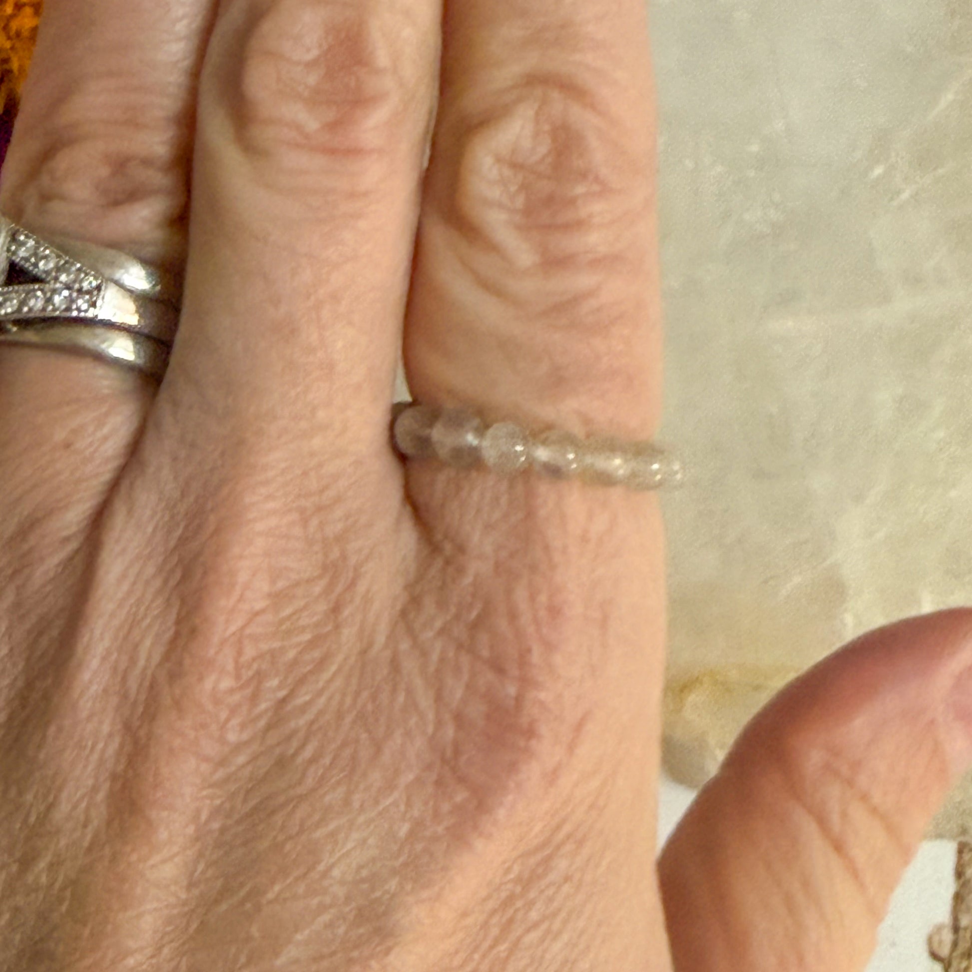 Labradorite Bead Ring #1315-Happily Zen