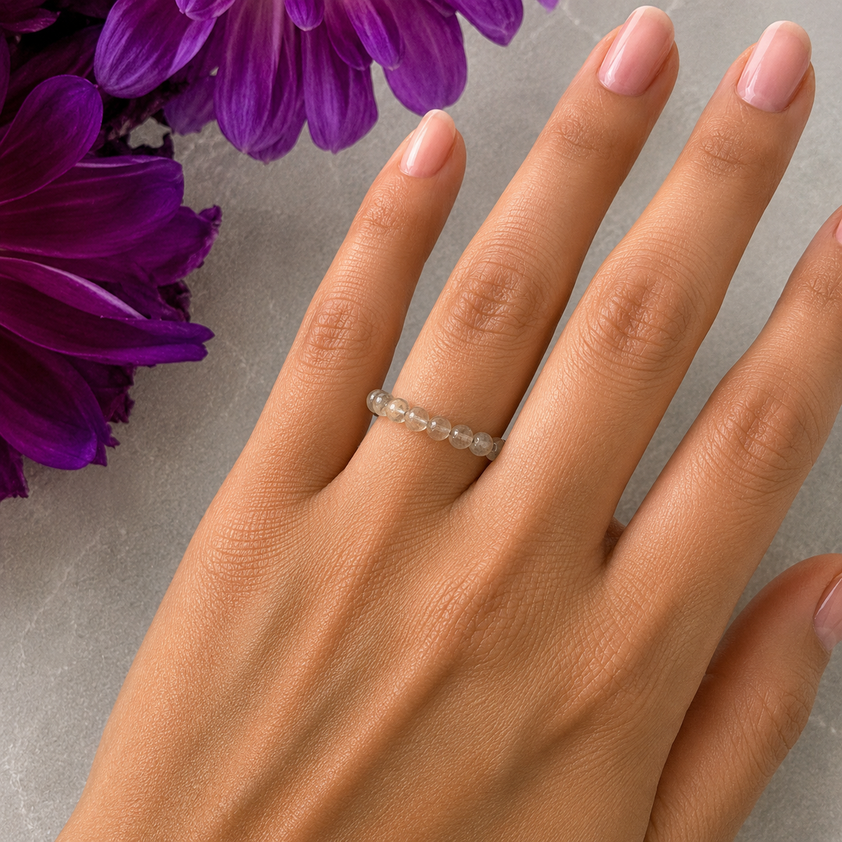 Labradorite Bead Ring #1315-Happily Zen