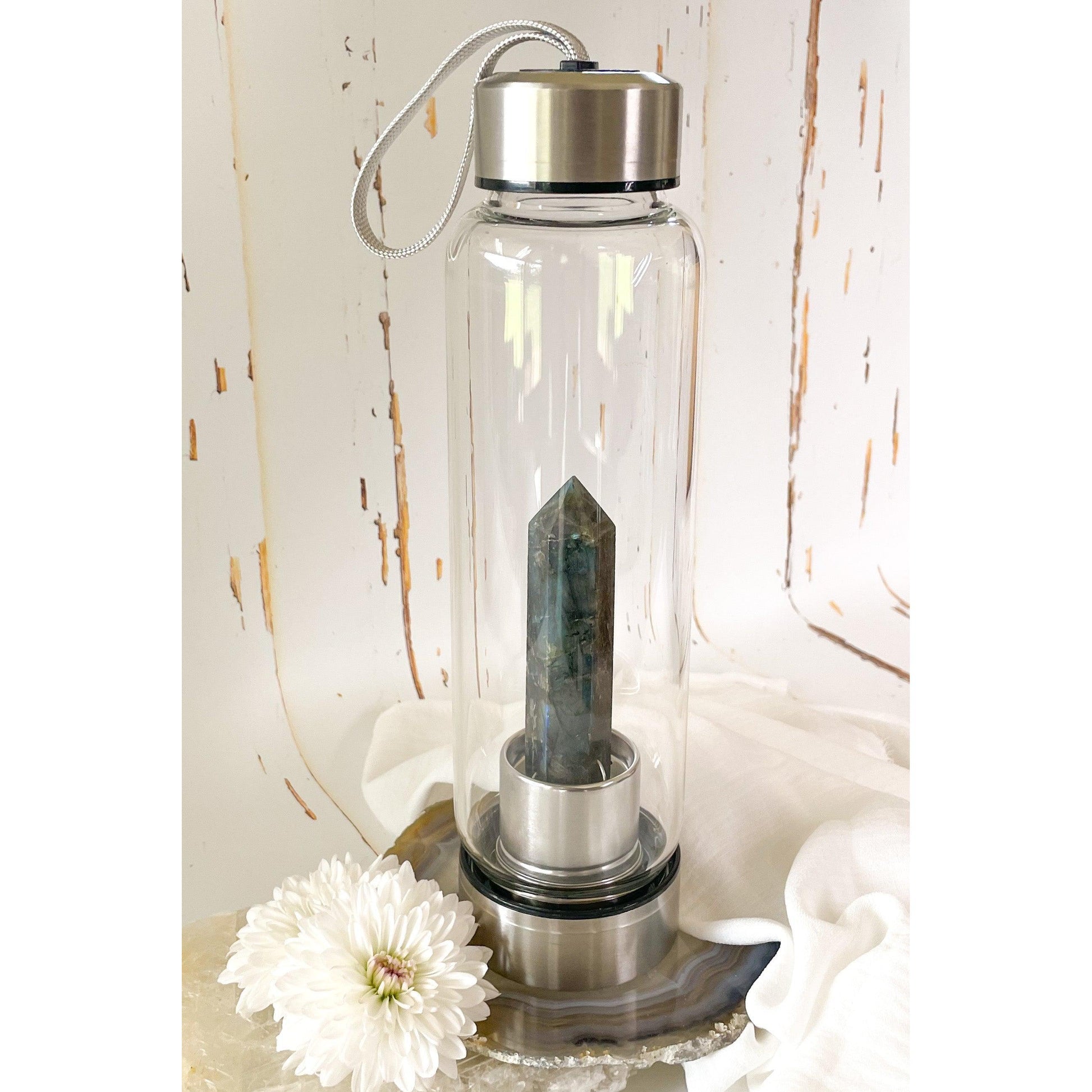 Labradorite Water Bottle-Happily Zen