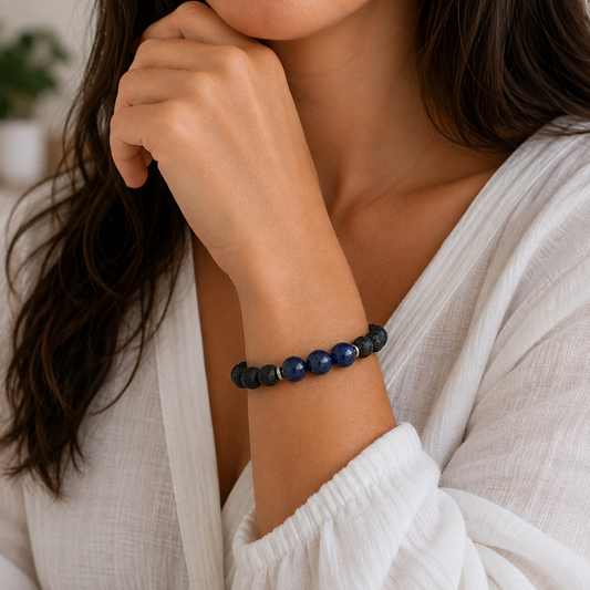 Lapis Lazuli Essential Oil Diffuser Bracelet-Happily Zen