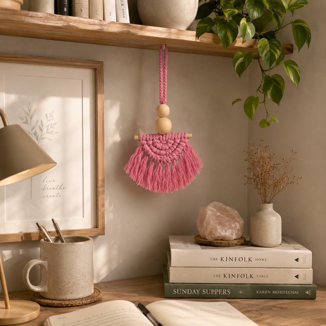 Macramé Essential Oil Diffuser #678-Happily Zen