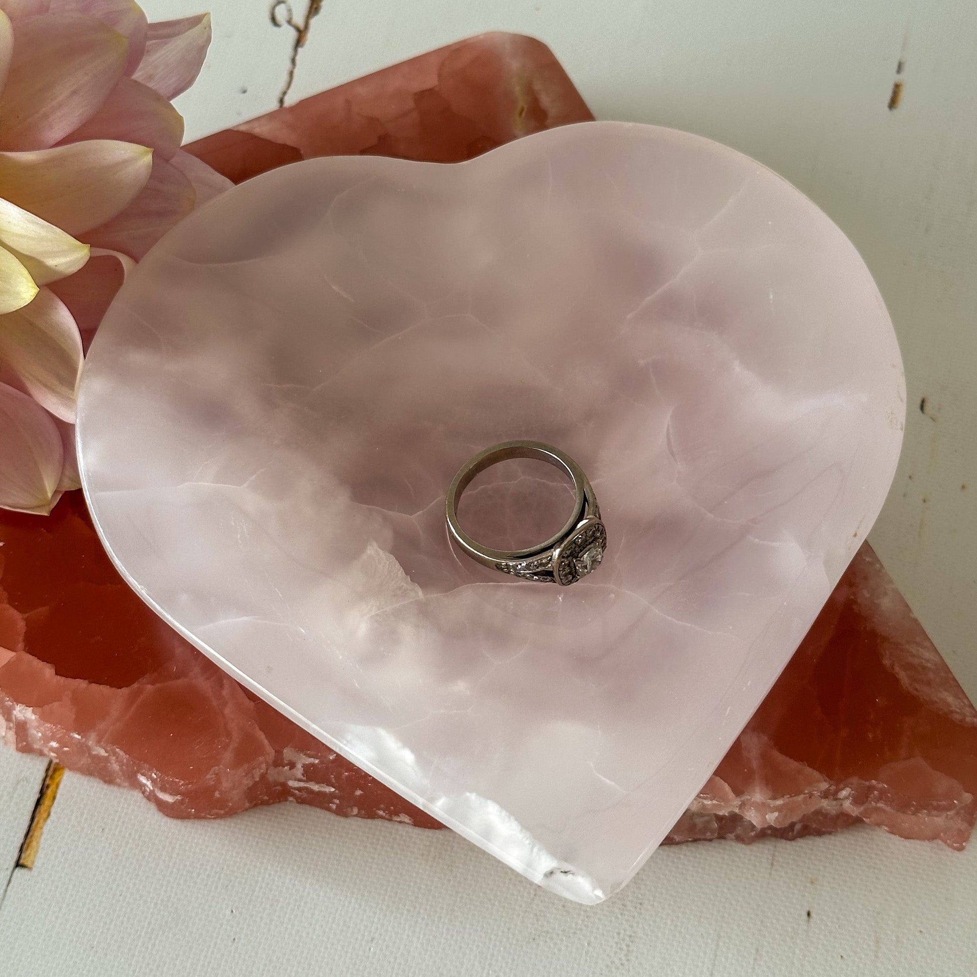 Mangano Calcite Heart Dish #845-Happily Zen